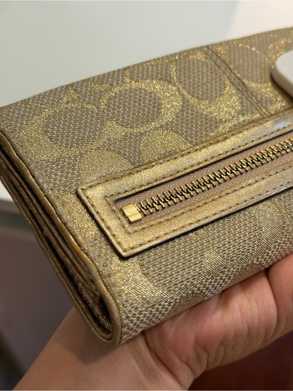 Coach Gold Metallic Wallet - Picture 6 of 6